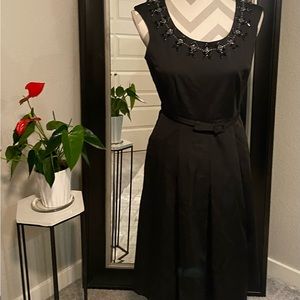 Talbots Sleeveless black flared dress